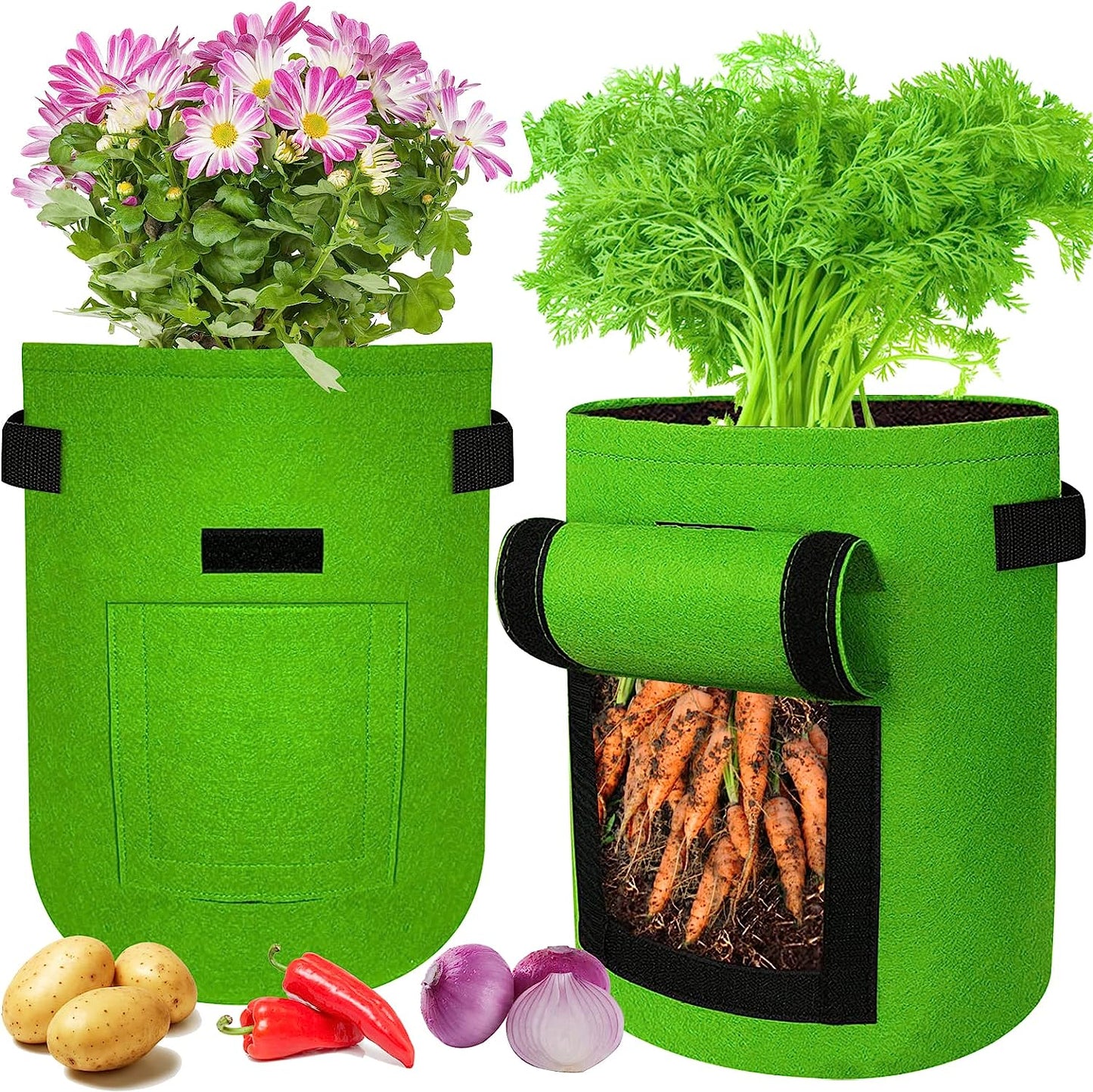 Potato Grow Bags 7 Gallon/10Gallon 2Pack, Potato Planter Bags with