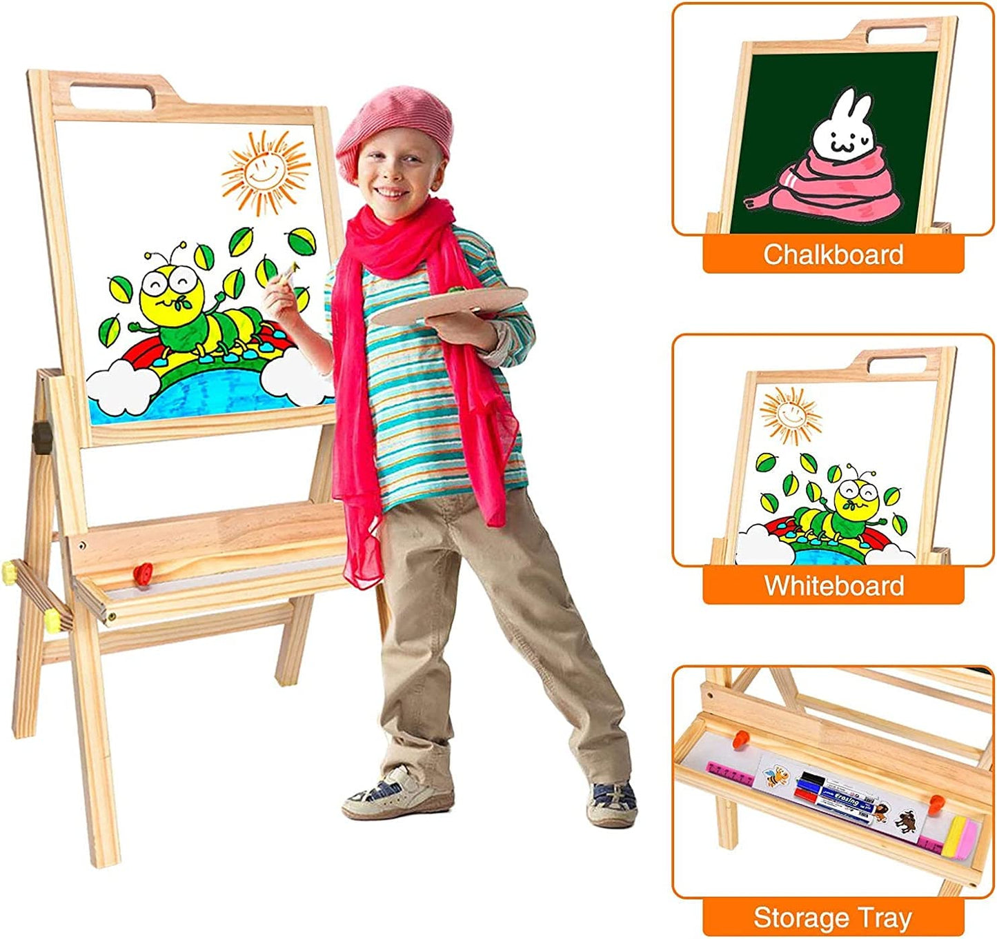Tabletop Easel for Kids, Portable Double Sided Art Easel with