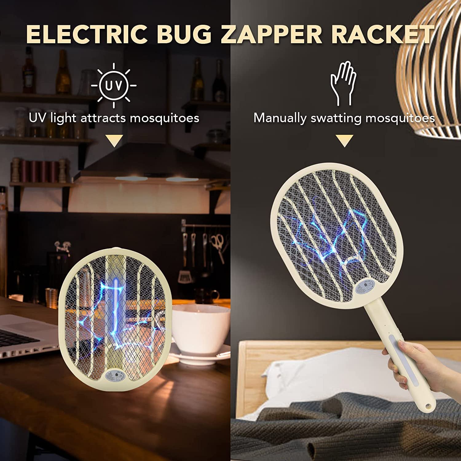 3 in 1 Electric Mosquito Racket USB Charging Mosquito Killer Lamp Foldable  Fly Swatter Bug Zapper Trap Mosquito Repellent Lamp