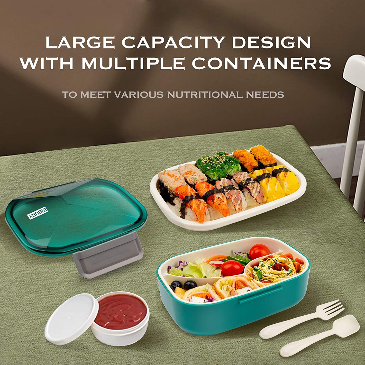 Multper Lunch Box, Improved 1600 ml Bento Lunch Box for Adults and Chi –  hollylike